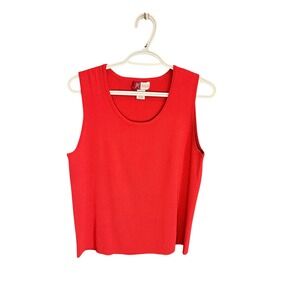 JM Collection by Jennifer Moore Orange Sleeveless Scoop Neck Tank Sweater Size L